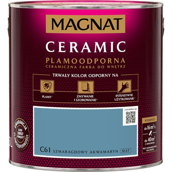 Farba ceramiczna do ścian Magnat Ceramic SZMARAGDOWY AKWAMARYN C61 2,5L