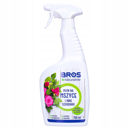 BROS NATURALNY PŁYN PREPARAT SPRAY ŚRODEK NA MSZYCE PRZĘDZIORKI LARWY 750ML