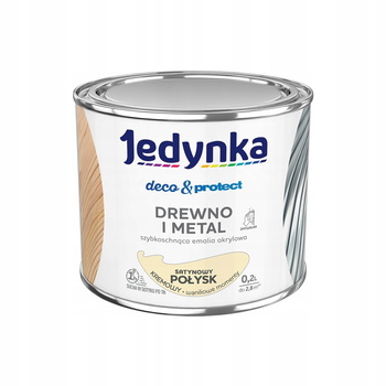 Jedyna Farba Deco & Protect Drewno i Metal Satynowy Polysk Kremowy 0,2L