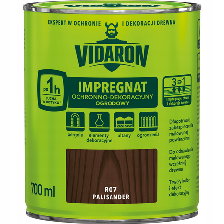 Vidaron Impregnat Ochronno Dekoracyjny Ogrodowy 700 ml R07 palisander 0,7L