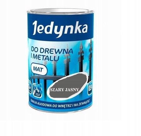 JEDYNKA Drewno i Metal Emalia Alkidowa Połysk SZARY JAS. 0,9L