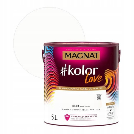 Magnat #kolorLove Szara Biel KL04 5L - Farba Lateksowa Do Twojego Wnętrza