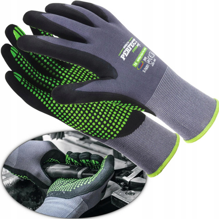 RĘKAWICE NYLONOWE "NITRILE FLEX PVC DOTS" 7" S-76316 STALCO PERFECT