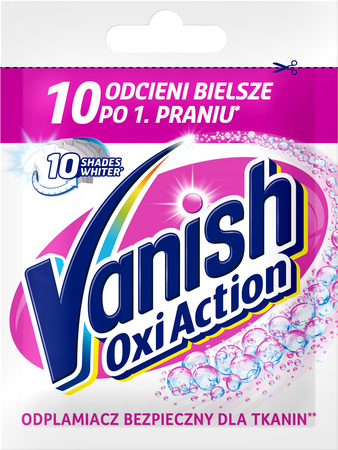 30g mocy - Vanish Oxi Action WHITE usuwa nawet najtrudniejsze plamy