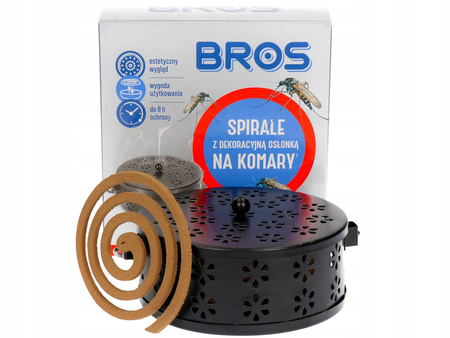 BROS Spirale Owadobójcze na Komary Meszki 6szt z Osłoną Dekoracyjną