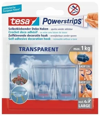 Haczyki samoprzylepne do ozdób tesa POWERSTRIPS x2