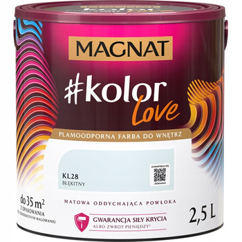 Farba Lateksowa Oddychająca Magnat #kolorLove KL28 Błękitny 2,5L