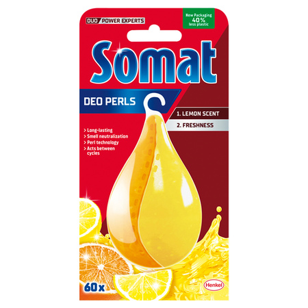 Odświeżacz do Zmywarki Somat Deo Perls Lemon - 1 Sztuka, Świeży Zapach