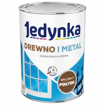 JEDYNKA Drewno i Metal Emalia Alkidowa Połysk BRĄZOWY 0,9L