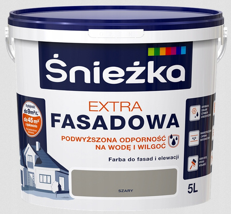 Śnieżka Farba Fasadowa Extra Szara 5L