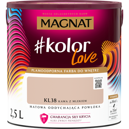 Farba Lateksowa Oddychająca Magnat #kolorLove KL38 Kawa z Mlekiem 2,5L