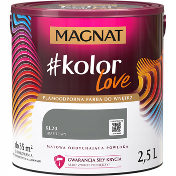 Farba Lateksowa Oddychająca Magnat #kolorLove KL20 grafitowy 2,5L