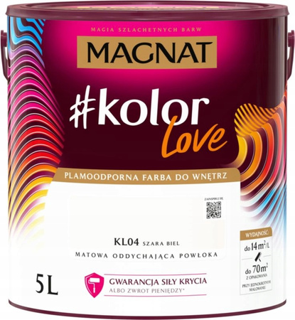 Magnat #kolorLove Szara Biel KL04 5L - Farba Lateksowa Do Twojego Wnętrza