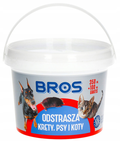 BROS ŚRODEK PREPARAT ODSTRASZACZ KOTÓW PSÓW KRETÓW DŁUGIE DZIAŁANIE 450ML