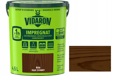 Vidaron Impregnat Ochronno Dekoracyjny Ogrodowy R06 dąb ciemny 4,5L