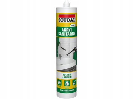 SOUDAL BIAŁY SANITARNY USZCZELNIACZ AKRYLOWY 280ML