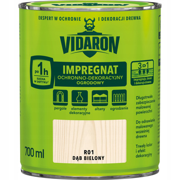 Vidaron Impregnat Ochronno Dekoracyjny Ogrodowy 700 ml R01 dąb bielony 0,7L