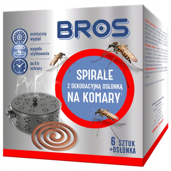 BROS Spirale Owadobójcze na Komary Meszki 6szt z Osłoną Dekoracyjną