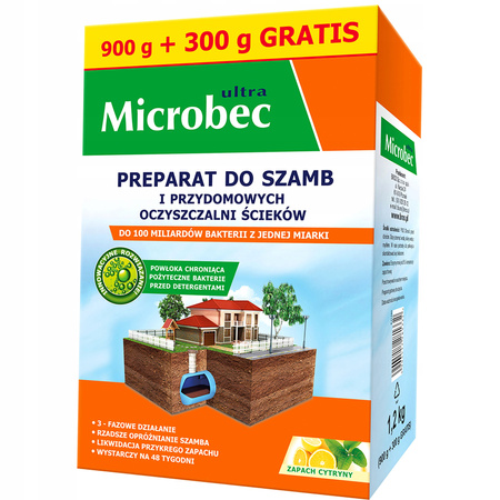 BROS MICROBEC ULTRA 900+300 GRAM PREPARAT DO SZAMB CYTRYNOWY 1,2 kg