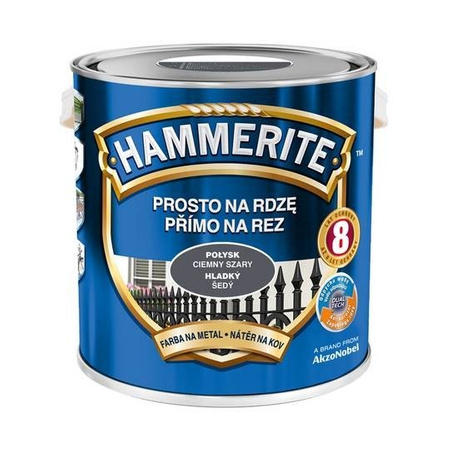 Farba do metalu HAMMERITE Połysk Ciemny Szary 2,5l