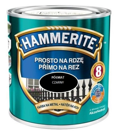 Farba na rdzę metalu HAMMERITE Półmat Czarny 0,7L