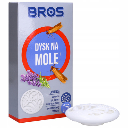 BROS dysk na mole lawenda - skuteczny odstraszacz moli