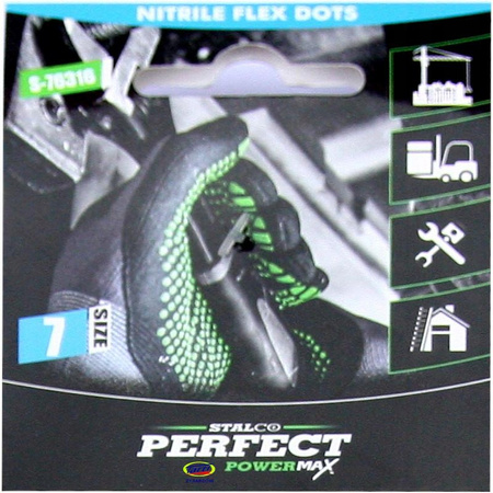 RĘKAWICE NYLONOWE "NITRILE FLEX PVC DOTS" 7" S-76316 STALCO PERFECT