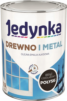 JEDYNKA Drewno i Metal Emalia Alkidowa Połysk BRĄZ CZEKOLADOWY 0,9L