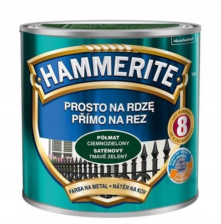 Farba metalu HAMMERITE Półmat Ciemnozielony 0,25L