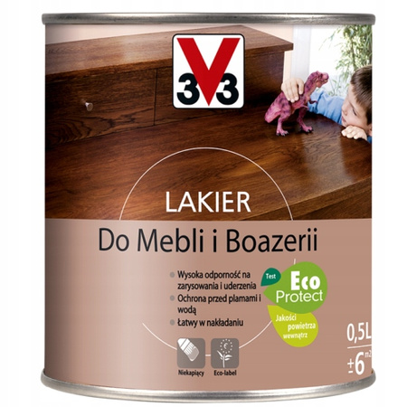 Lakier do mebli wnętrz V33 bezbarwny połysk 0,25l