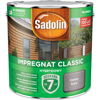 Impregnat drewna Sadolin Hybryda Ciemny Szary 2,5L