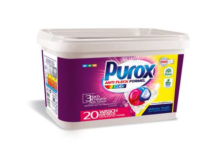 PUROX DUOCAPS COLOR ŻELOWE KAPSUŁKI PIORĄCE 20 SZT 360g