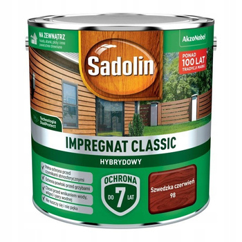 Impregnat Hybryd. Sadolin Szwedzkaka Czerwień 2,5L