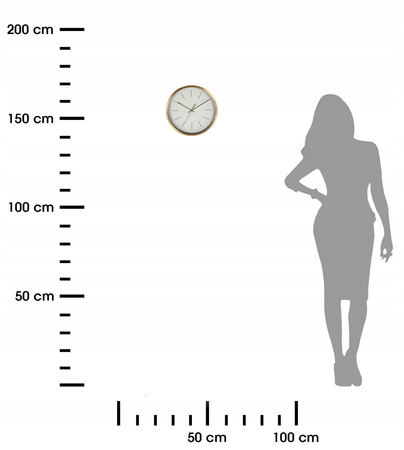 Zegar ŚCIENNY wiszący na ścianę dekoracyjny modny okrągły BIAŁY ZŁOTY 25 cm