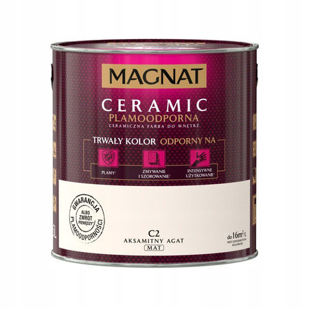 Farba ceramiczna do ścian Magnat Ceramic AKSAMITNY AGAT C2 2,5L