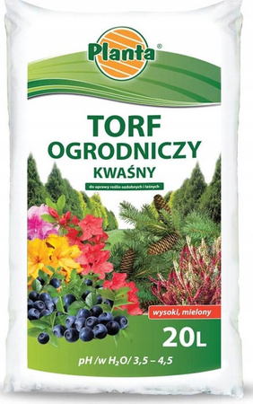 Torf ogrodniczy kwaśny PLANTA 20L ph 3.0-4.0