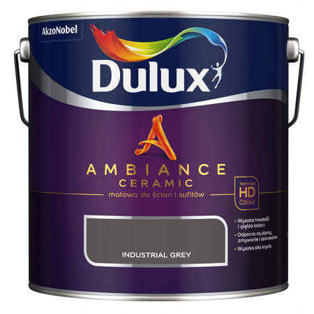 Dulux Ambiance Ceramic Industrial Grey 2,5L - farba ceramiczna do ścian i sufitów