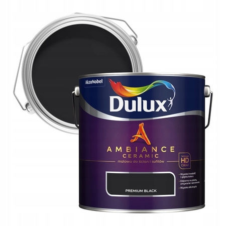 Dulux Ambiance Ceramic Premium Black 2,5L - farba ceramiczna do ścian i sufitów