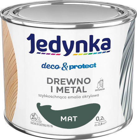 Jedynka do mebli Deco&Protect Drewno i Metal Mat Zielony Ciemny 0,2L