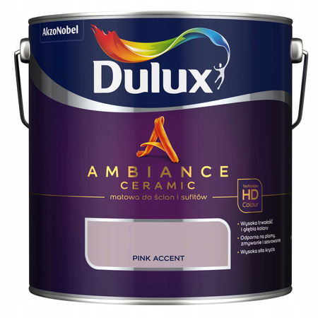 Dulux Ambiance Ceramic Pink Accent 2,5L - farba ceramiczna do ścian i sufitów