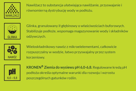 KRONEN Ziemia do Wysiewu, Pikowania i Ukorzeniania 5L Optymalne pH 6,0-6,8