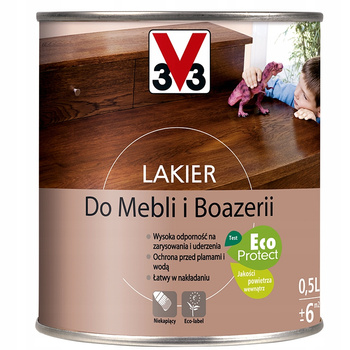 Lakier do mebli wnętrz V33 bezbarwny połysk 0,5l