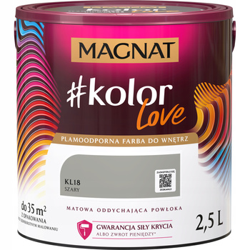 Farba Lateksowa Oddychająca Śnieżka Magnat #kolorLove KL18 szary 2,5L