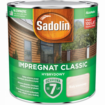 Impregnat Sadolin Hybrydowy Biały Krem 2,5L