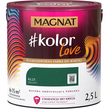 Farba Lateksowa Oddychająca Magnat #kolorLove KL25 Zielony 2,5L