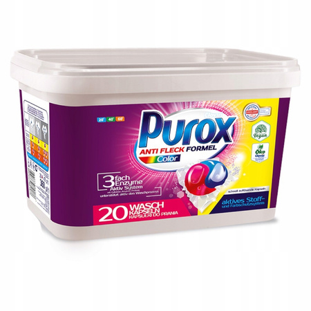 PUROX DUOCAPS COLOR ŻELOWE KAPSUŁKI PIORĄCE 20 SZT 360g