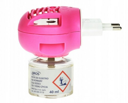 ELEKTRO FUMIGATOR Urządzenie Płyn na komary 40ml BROS DLA DZIECI na 60 nocy