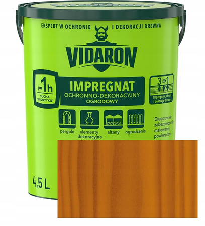 VIDARON Impregnat Ochronno Dekoracyjny Ogrodowy R02 teak 4,5L