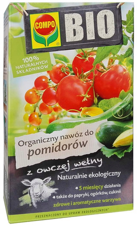 NAWÓZ EKO COMPO BIO Z WEŁNY DO POMIDORÓW PAPRYKI OGÓRKÓW CUKINII 750g