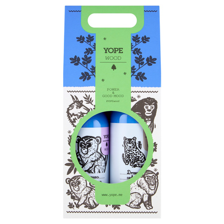 YOPE WOOD ZESTAW 2W1 ŻEL CEDROWY 400ML I SZAMPON GWAJAKOWY 300ML